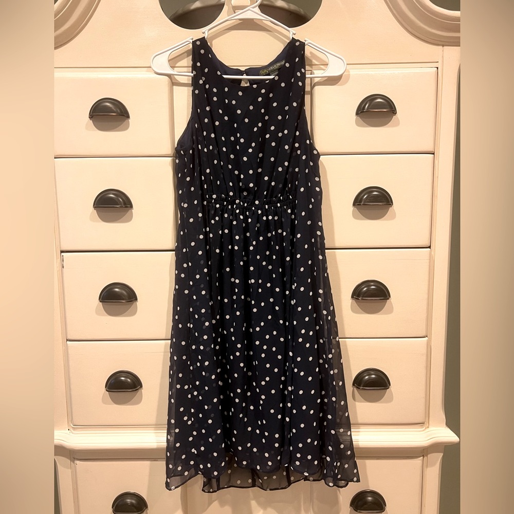Navy Polka Dot Maternity Dress